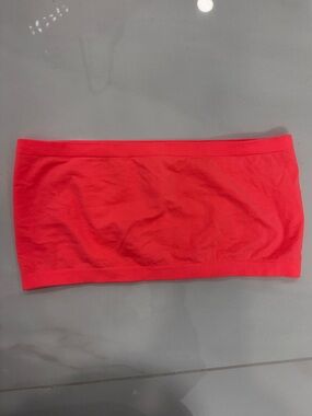 Strapless Bandeau - Bright Coral/ NEON Pink - Large